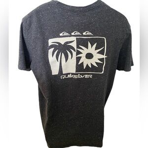 QUIKSILVER Surf Skate Grey Speckled Tee Shirt Men L Large Regular Fit